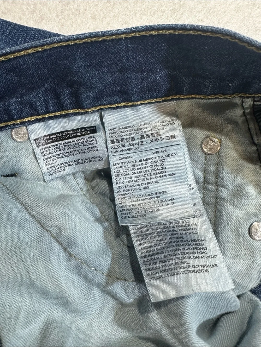 Levi's 513 Men's Straight Jeans in Blue Denim size 34/34